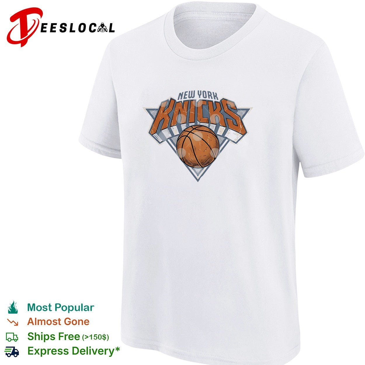 New York Knicks classic logo with basketball vintage shirt