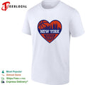 New York Knicks heart skyline basketball hoop badge shirt