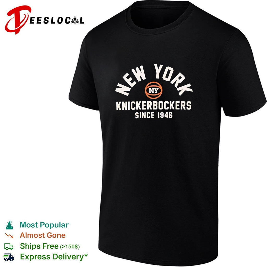 New York Knicks knickerbockers since 1946 wordmark badge shirt