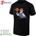New York Knicks pigeon spinning basketball street mascot art shirt