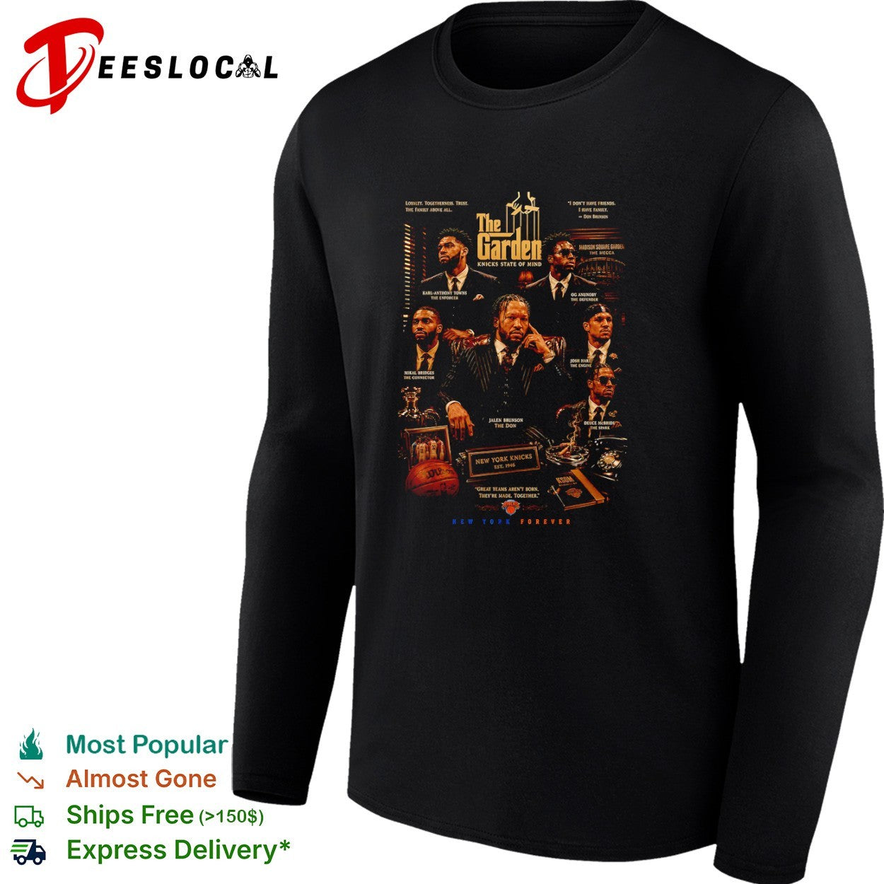 New York Knicks style The Godfather The Garden shirt