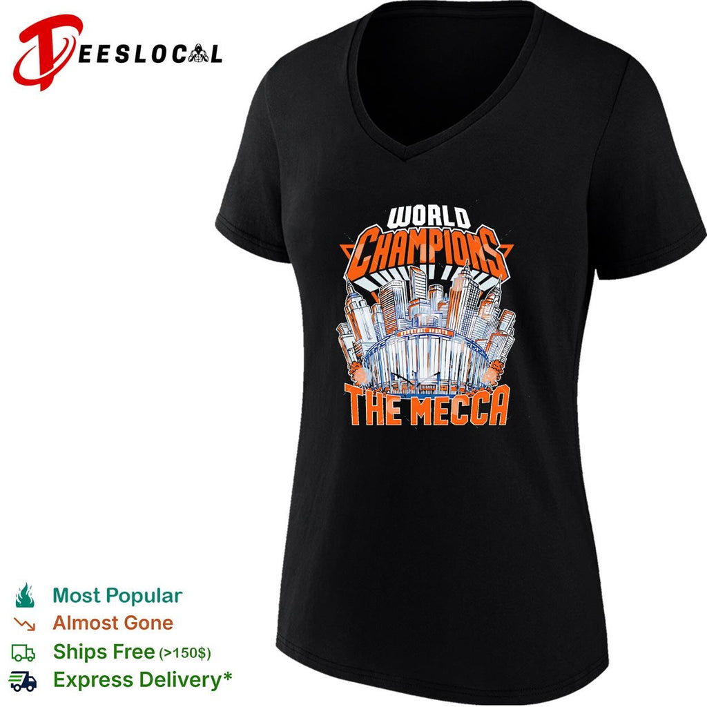 New York Knicks world champions the Mecca New York City skyline basketball arena shirt