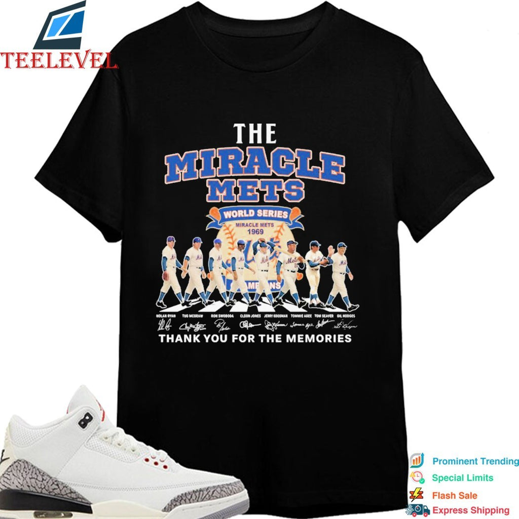 New York Mets 1969 World Series Thank You For The Memories Road Abbey Signatures T-Shirts