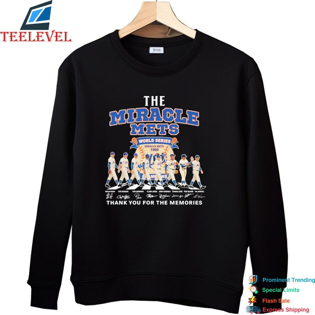 New York Mets 1969 World Series Thank You For The Memories Road Abbey Signatures T-Shirts