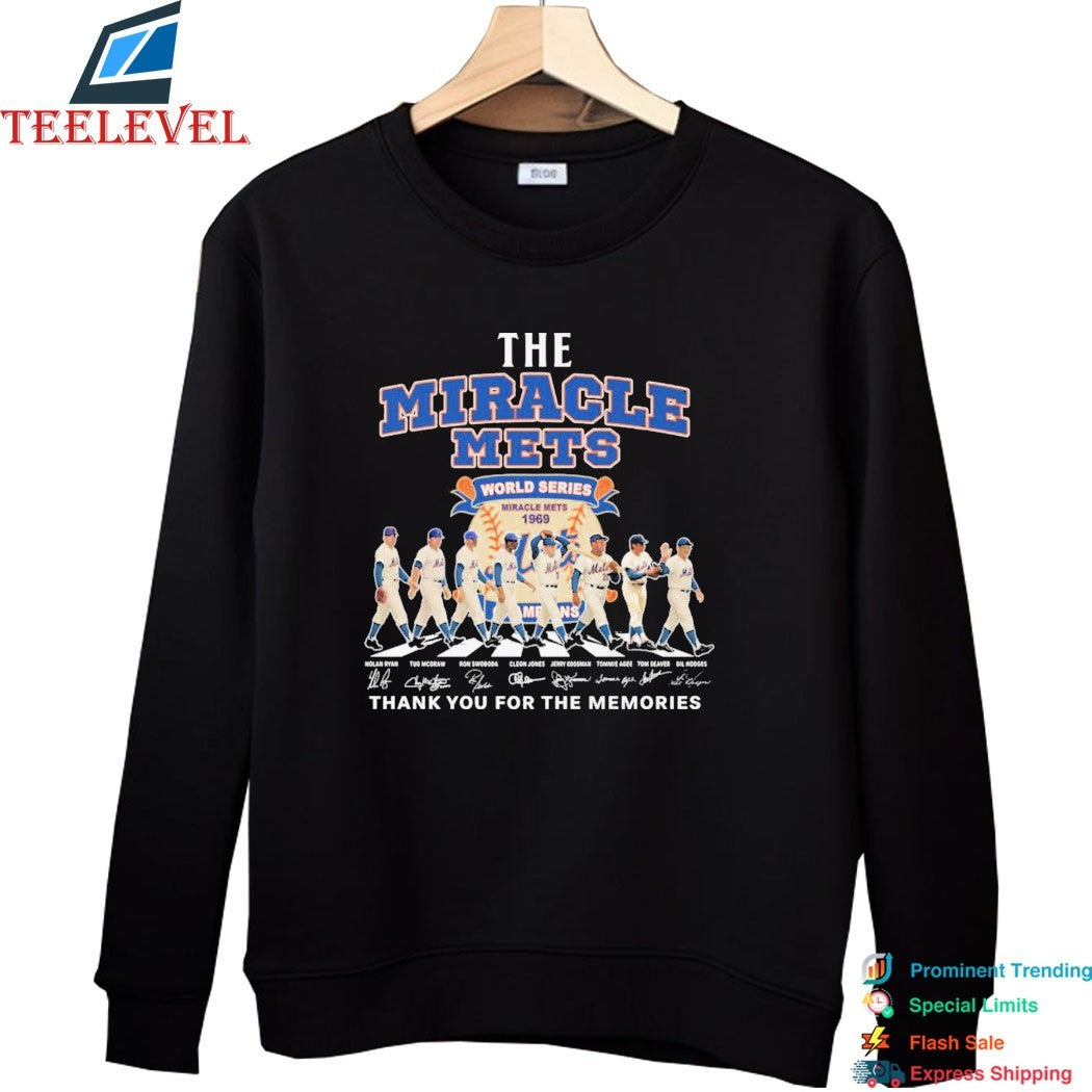 New York Mets 1969 World Series Thank You For The Memories Road Abbey Signatures T-Shirts