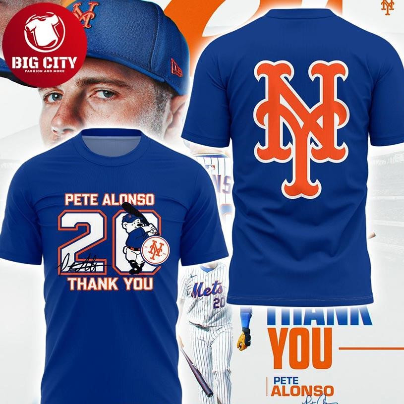 New York Mets Pete Alonso Thank You 2025 #20 Star Two Sided Shirt