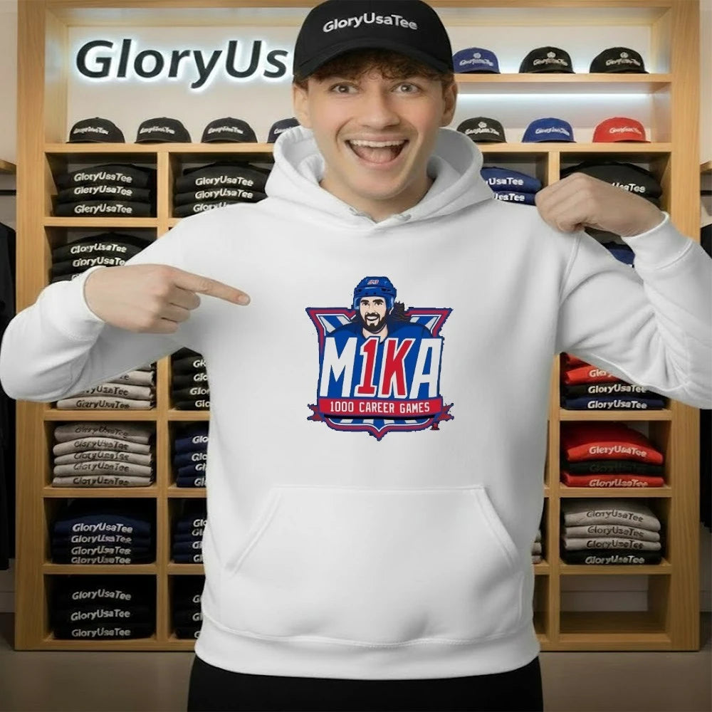 New York Rangers Mika Zibanejad M1KA 1000 Career Game Shirt