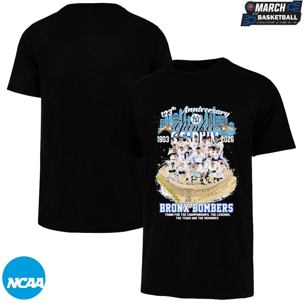 New York Yankees 123th Anniversary 1903 2026 Bronx Bombers Thank For The Championship The Legends The Tears And The Memories Signatures T-shirts