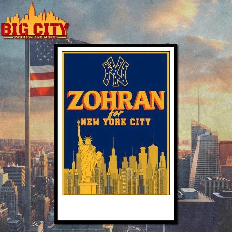 New York Yankees Zohran For New York City skyline poster shirt