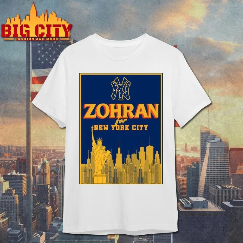 New York Yankees Zohran For New York City skyline poster shirt