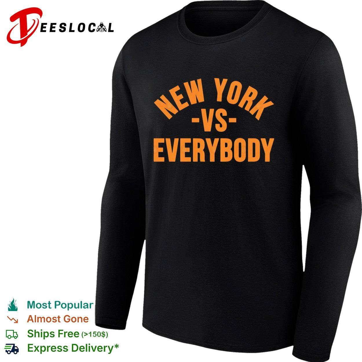 New York vs Everybody bold city slogan shirt