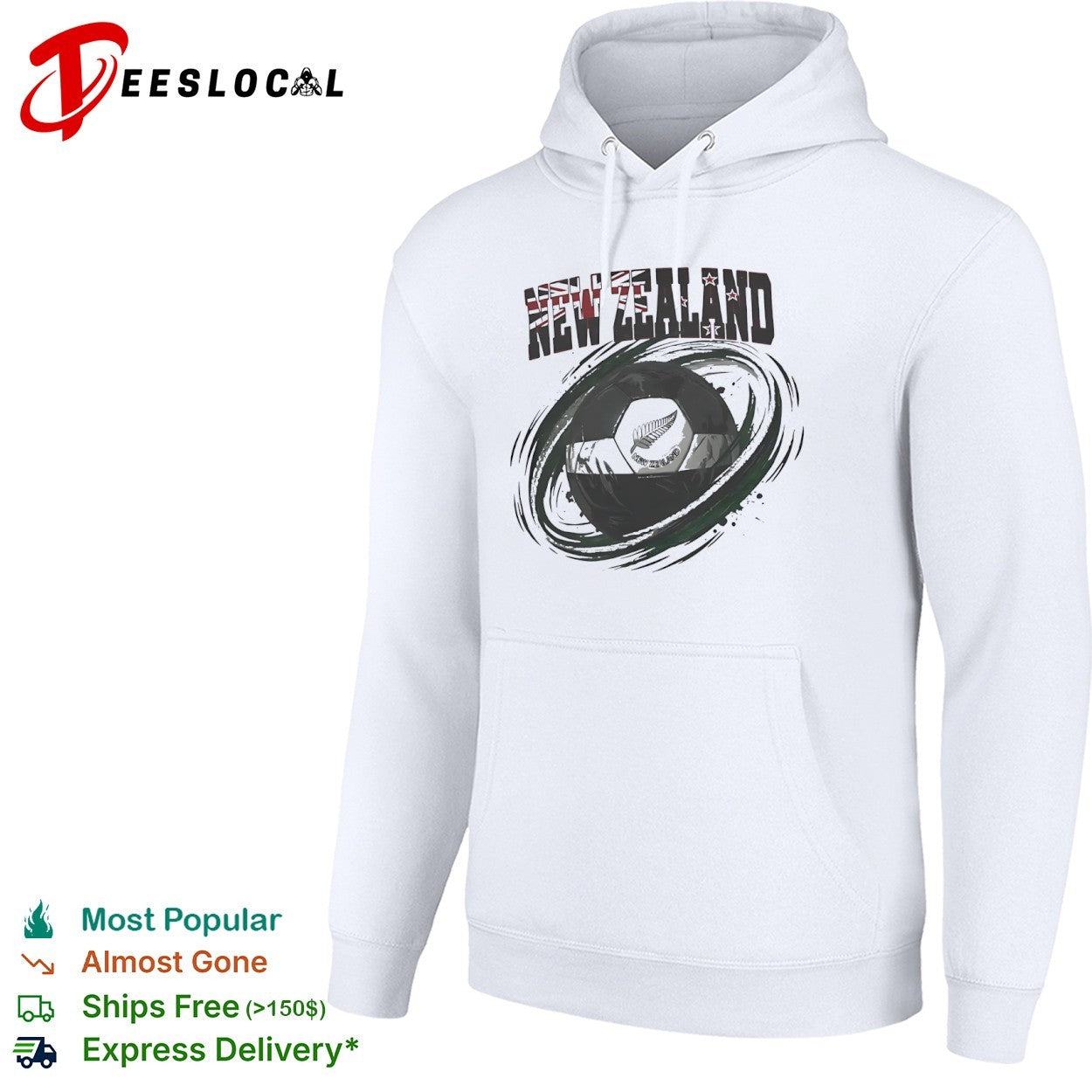 New Zealand flag soccer ball shirt