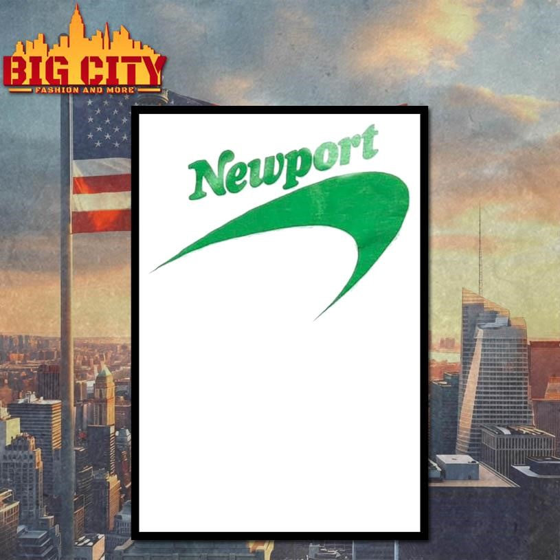 Newport GREEN TEXT SCREEN STARS LARGE 4971 Shirt