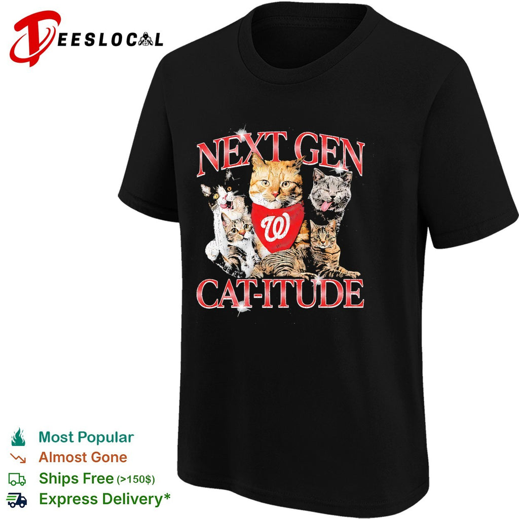 Next Gen Cat Itude Washington Nationals Major League Baseball Cats shirt