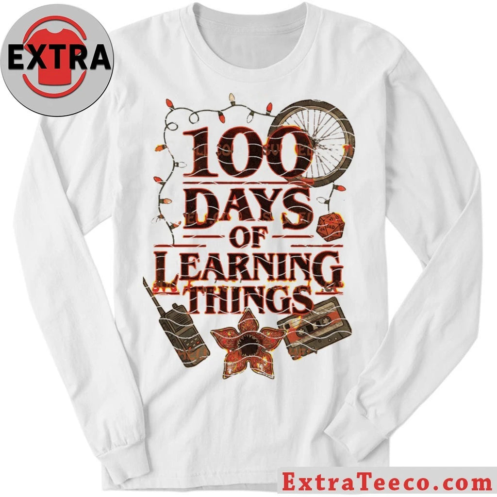 Nice 100 Days Of Learning Things Upside Down 100th Day Shirt