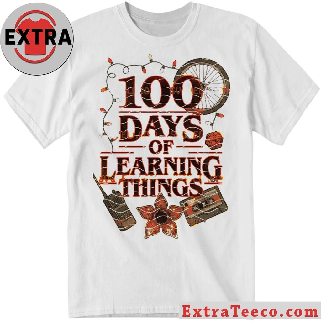Nice 100 Days Of Learning Things Upside Down 100th Day Shirt