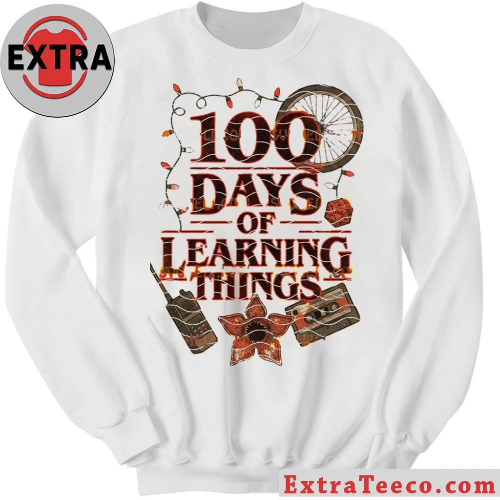 Nice 100 Days Of Learning Things Upside Down 100th Day Shirt