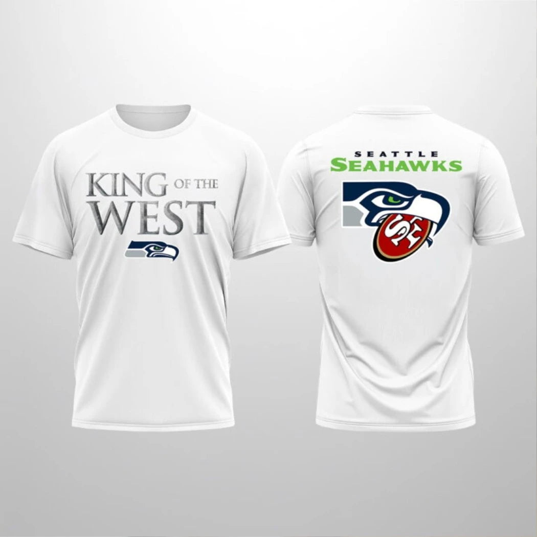 Nice 2026 Seahawks King Of The West Logo Two Sided Shirt