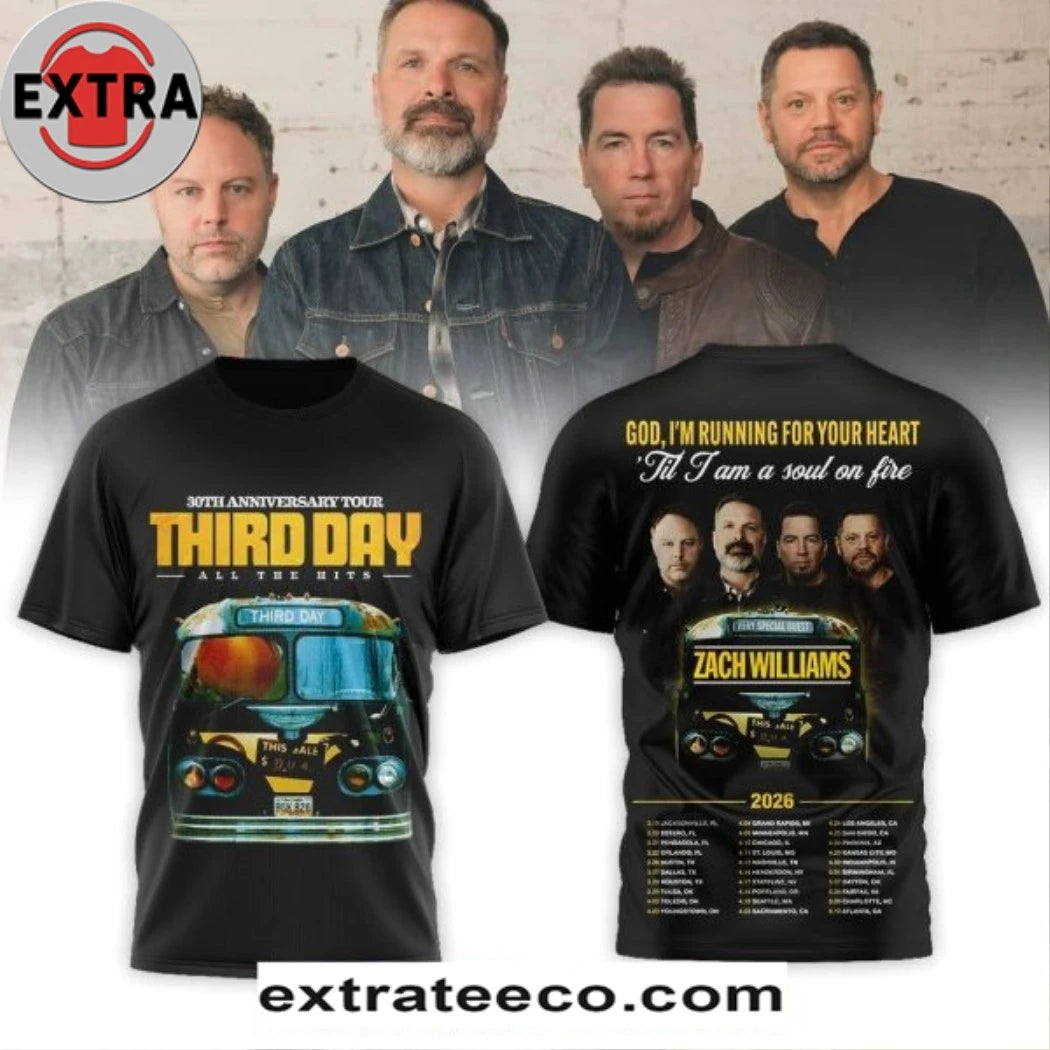 Nice 30th Anniversary Tour Third Day All The Hits 2026 T-shirt