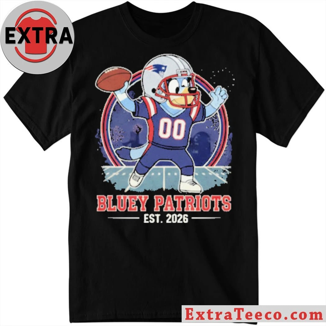 Nice Bluey Patriots EST 2026 Logo T-Shirt