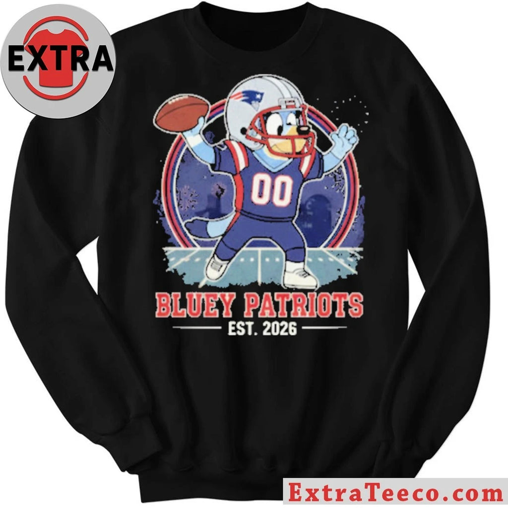 Nice Bluey Patriots EST 2026 Logo T-Shirt