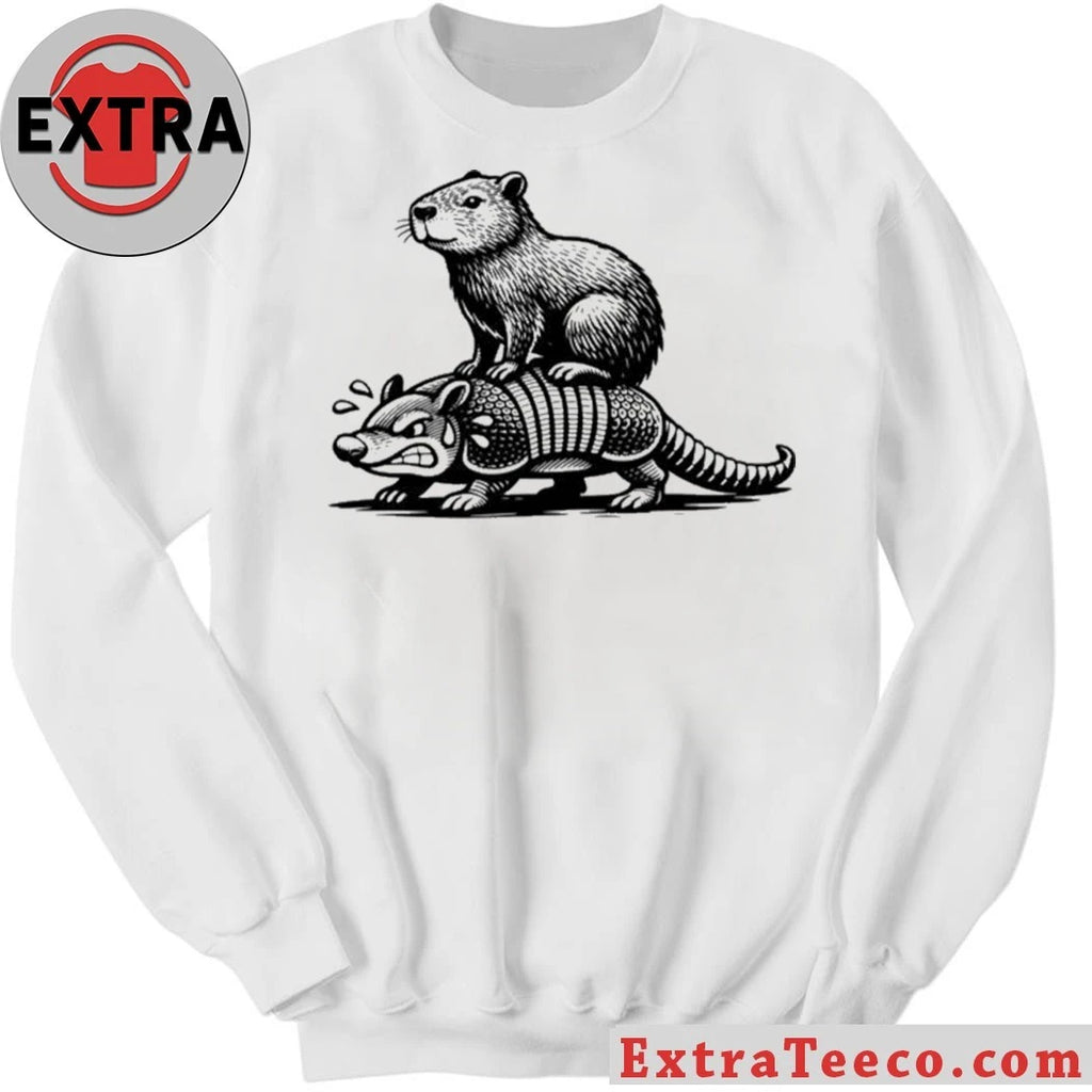 Nice Capybara Riding Armadillo T-Shirt