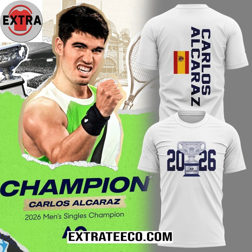 Nice Carlos Alcaraz 2026 Australian Open Tennis Champions Hoodie T-Shirt
