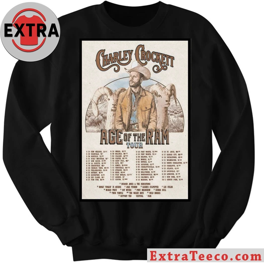 Nice Charley Crockett 2026 Age Of The Ram Shows Poster T-Shirt