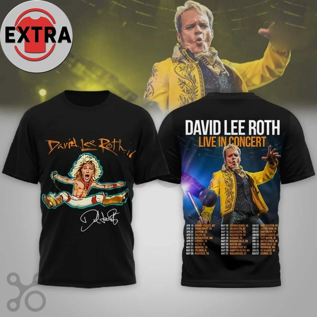 Nice David Lee Roth 2026 Tour Signature T-Shirt