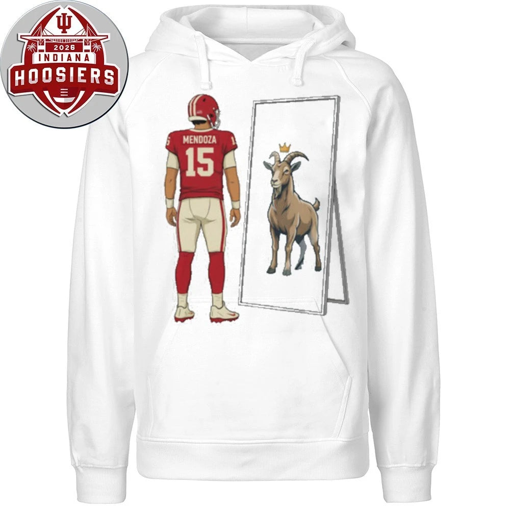 Nice Fernando Mendoza Mirror GOAT, College Football Champions, Indiana Football Fans Hoodie Shirt