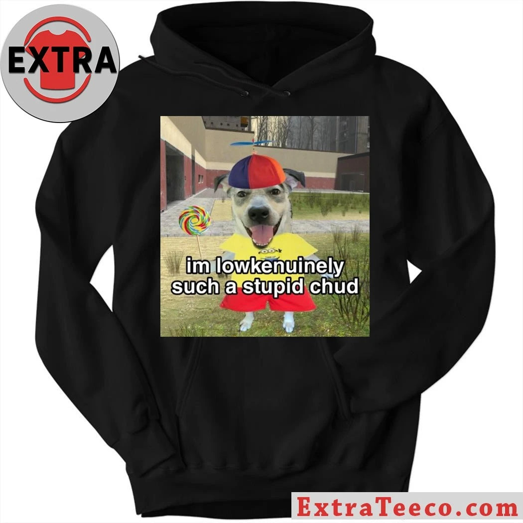 Nice I’m Low Genuinely Such A Stupid Chud meme of a dog wearing a propeller hat Shirt