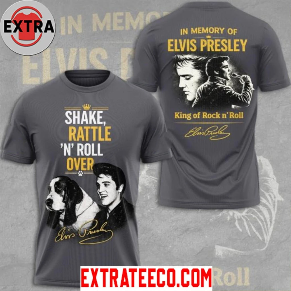 Nice In Memory Of Elvis Presley King Of Rock N’ Roll 2026 Logo Two Sided Shirt