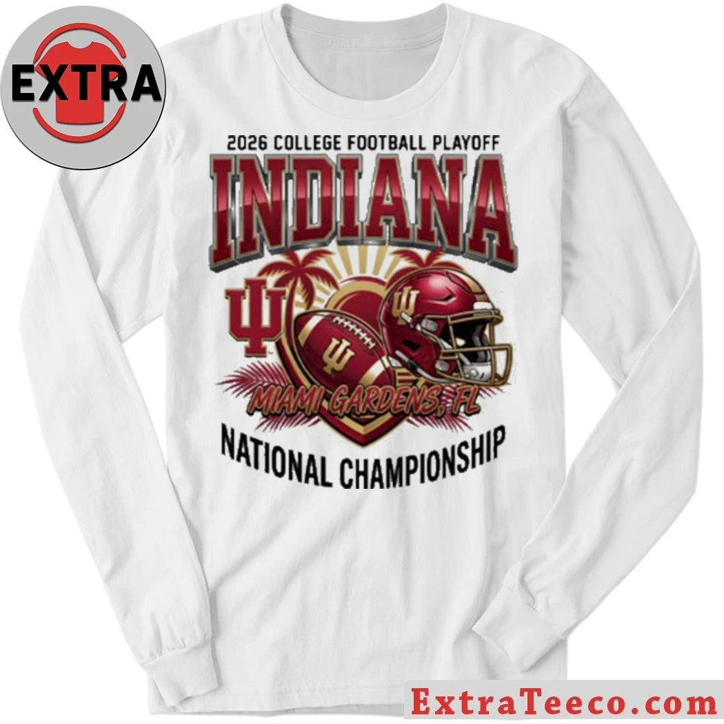 Nice Indiana 2026 College Football Playoff Miami Gardens Fl National Championship Helmet And Logo T-Shirt