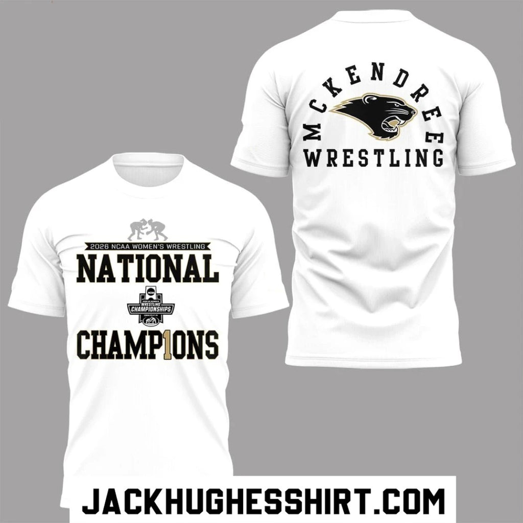 Nice Mckendree Wrestling 2026 Ncaa Women’s Wrestling National Champions Logo Two Sided Shirt