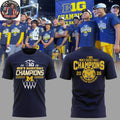 Nice Michigan Wolverines 2026 Big Ten Men’s Basketball Champions Logo Two Sided Hoodie T-Shirt