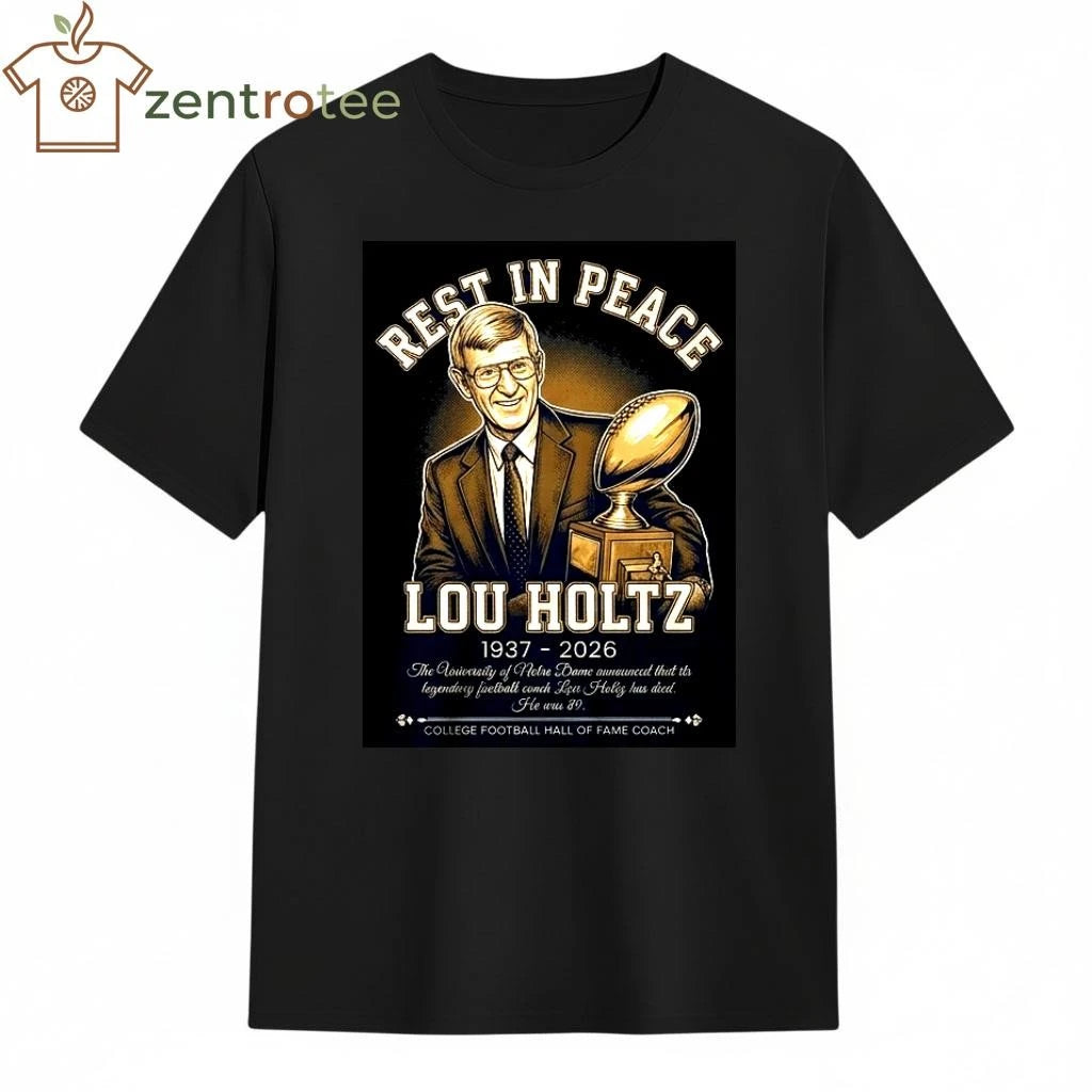 Nice Nkctees Lou Holtz Memorial T-Shirt – Notre Dame Championship Trophy Legend Tribute Tee (1937-2026)