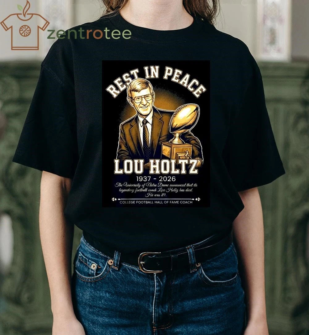 Nice Nkctees Lou Holtz Memorial T-Shirt – Notre Dame Championship Trophy Legend Tribute Tee (1937-2026)