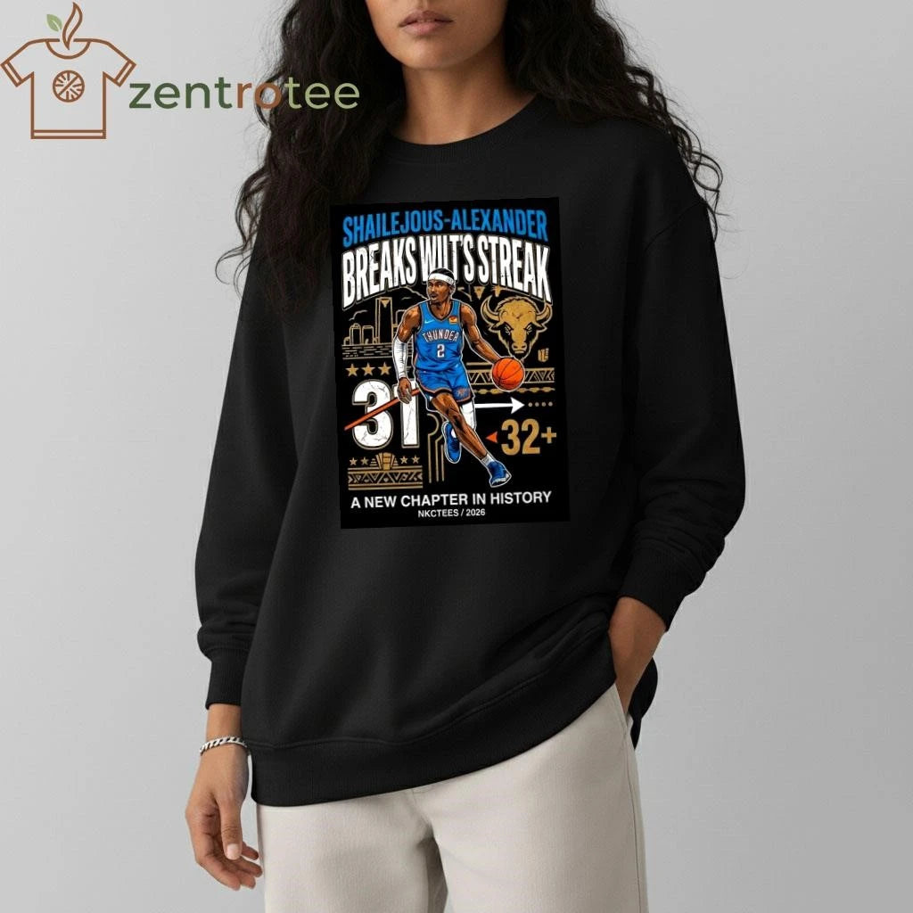 Nice Nkctees  SGA Historic Scoring Streak 2026  Shai Gilgeous-Alexander Breaks Wilt Chamberlain Record Shirt