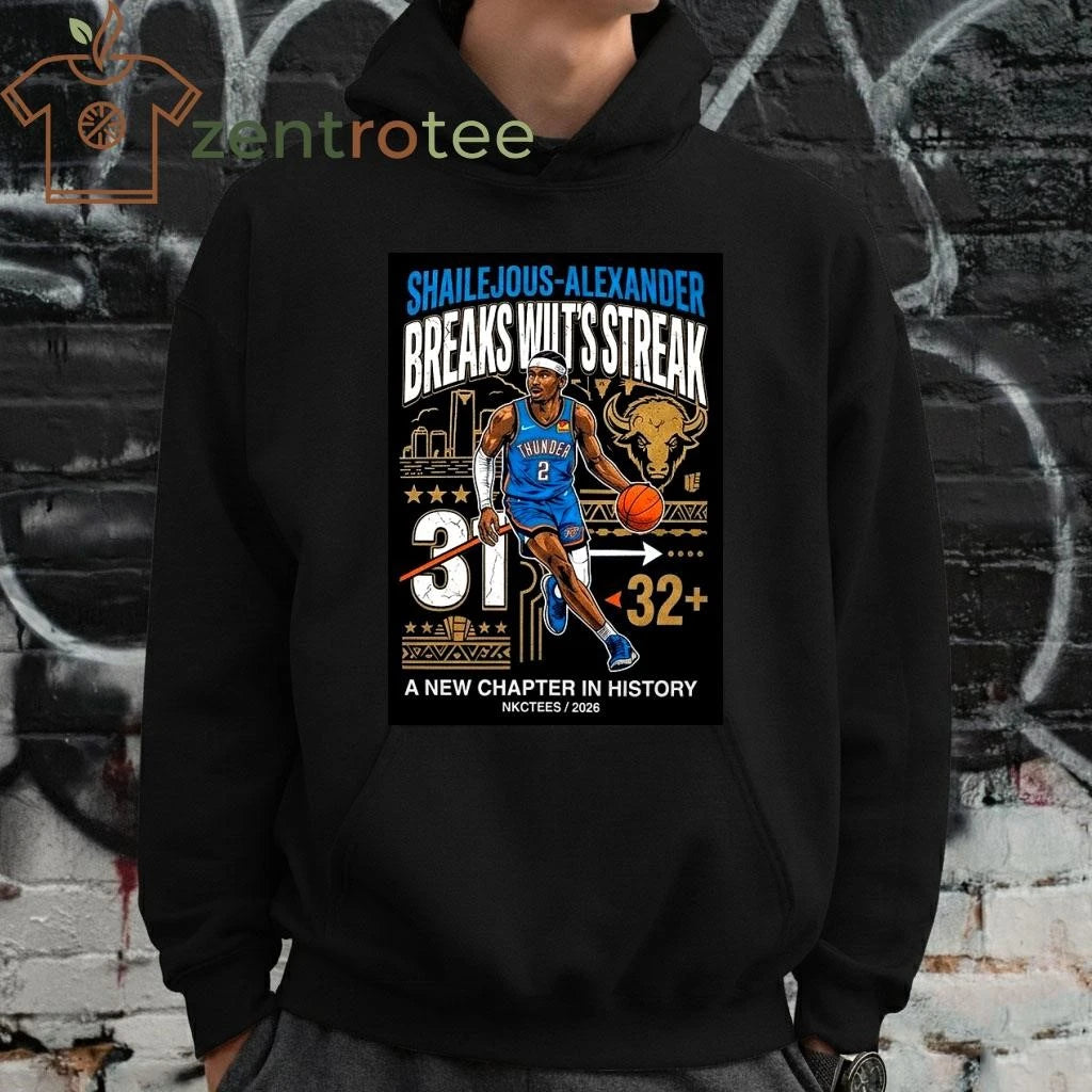 Nice Nkctees  SGA Historic Scoring Streak 2026  Shai Gilgeous-Alexander Breaks Wilt Chamberlain Record Shirt