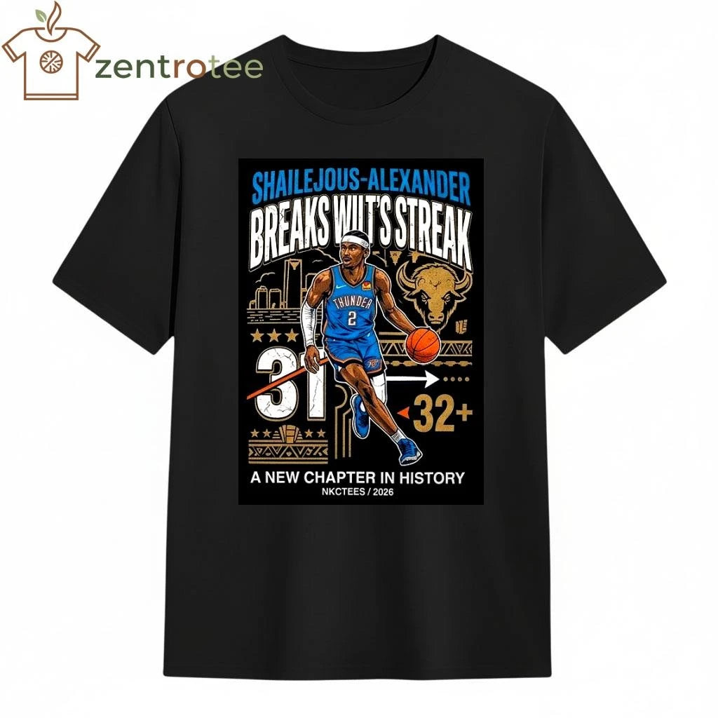 Nice Nkctees  SGA Historic Scoring Streak 2026  Shai Gilgeous-Alexander Breaks Wilt Chamberlain Record Shirt
