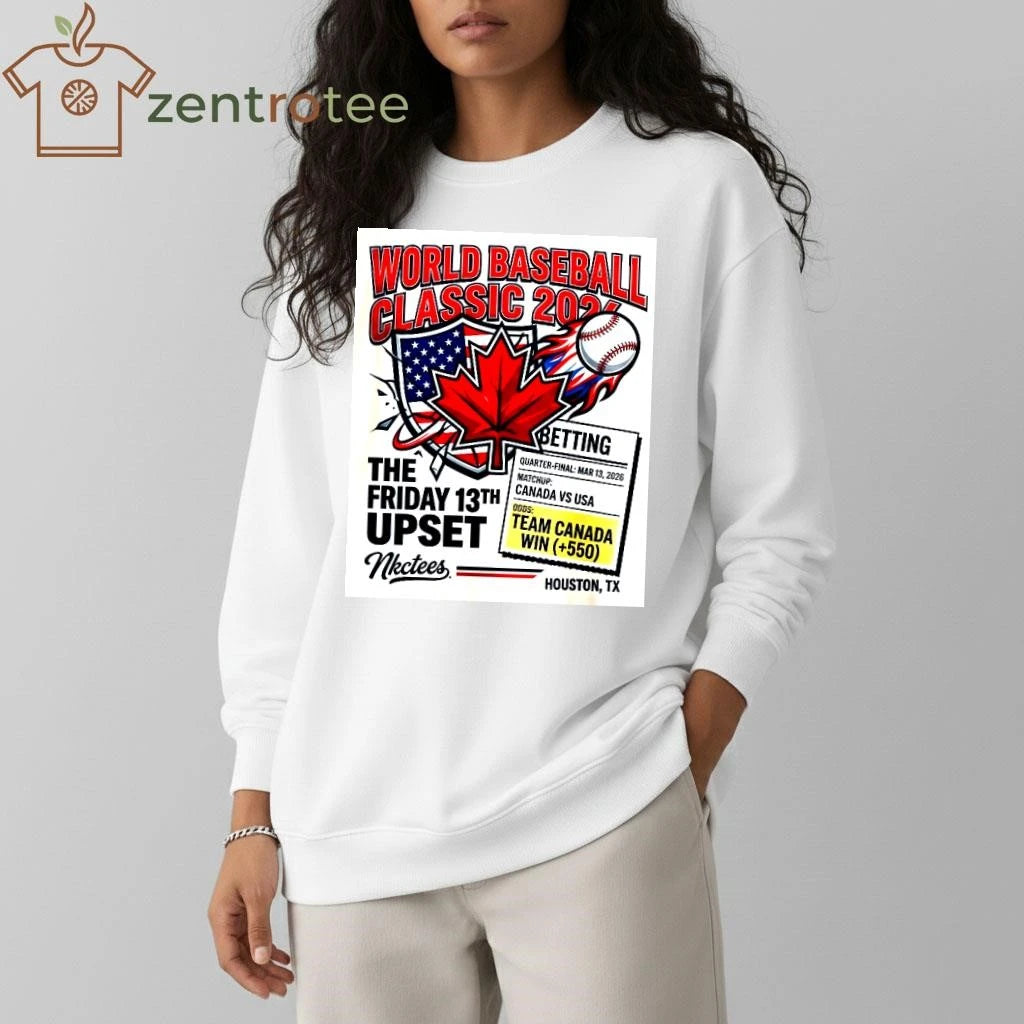 Nice Nkctees World Baseball Classic 2026 T-shirt – The Friday 13th Upset Edition Canada vs USA