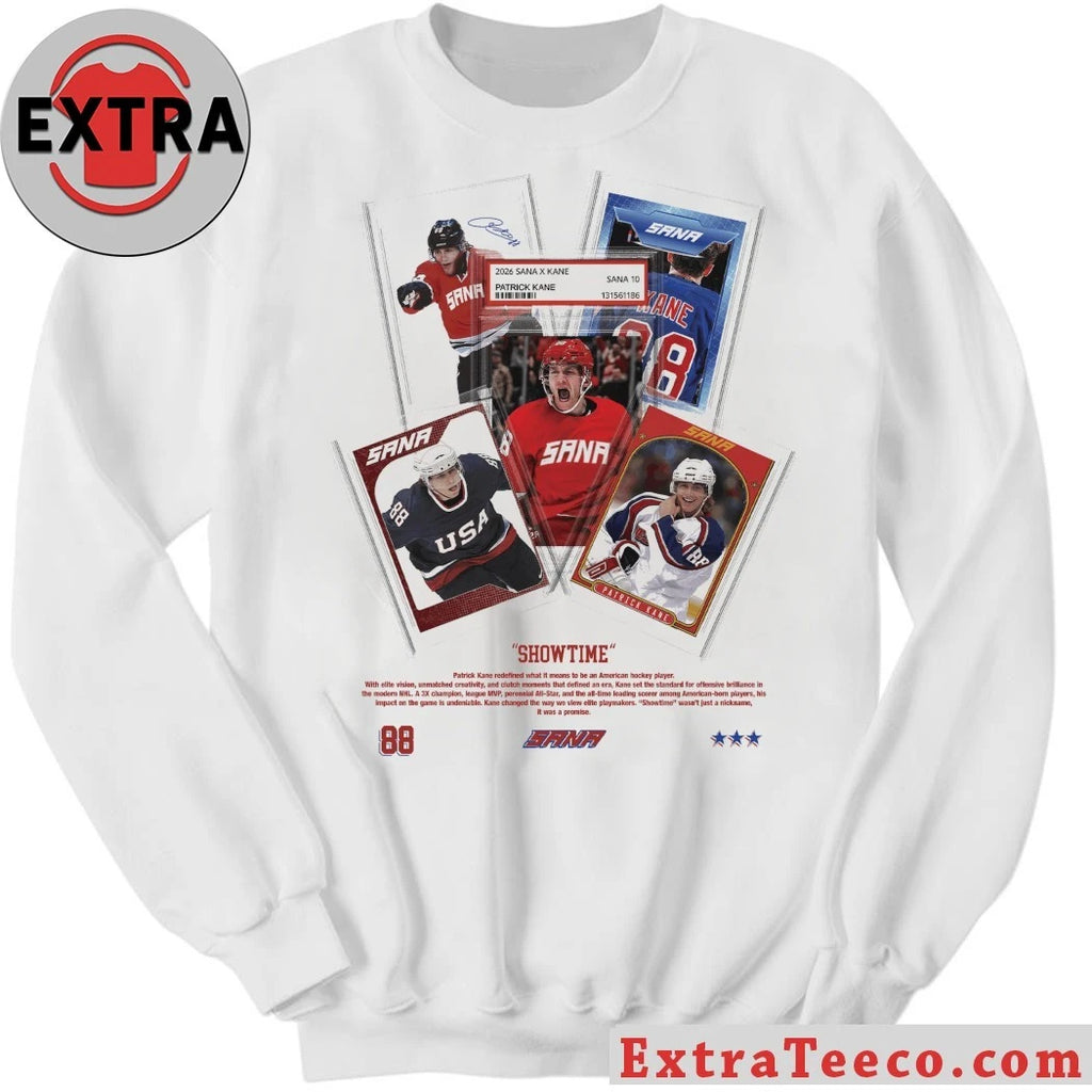 Nice Professional hockey player Patrick Kane trading card 2026 SANA X KANE T-Shirt
