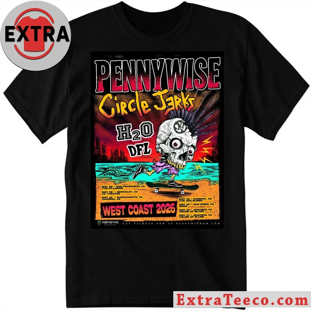 Nice The 2026 West Coast tour of legendary punk rock band Pennywise, featuring special guests Circle Jerks, H2O, and DFL Shirt