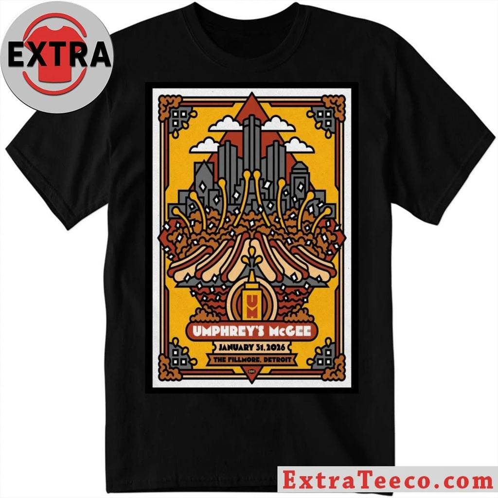 Nice Umphrey’s McGee The Fillmore Detroit January 31 2026 Concert Poster T-Shirt