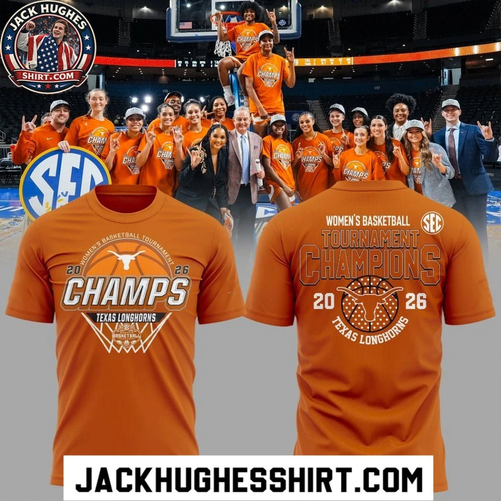 Nice WBB SEC Tournament Champions 2026 Texas Longhorns Logo Two Sided Shirt
