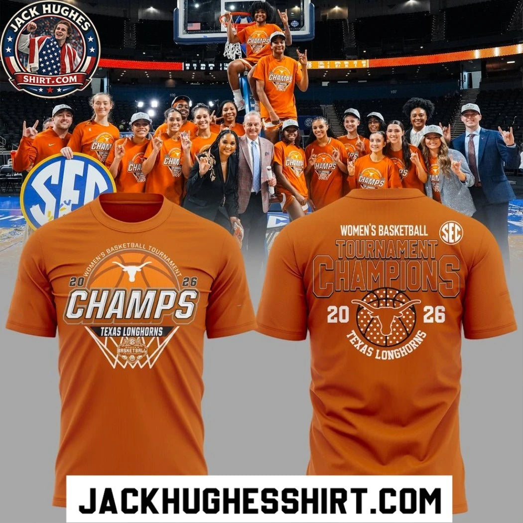 Nice WBB SEC Tournament Champions 2026 Texas Longhorns Logo Two Sided Shirt