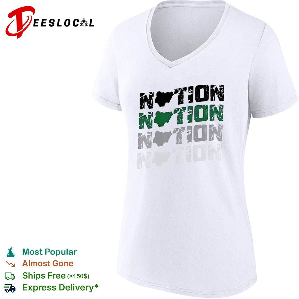 Nigeria Nation Map Grunge shirt