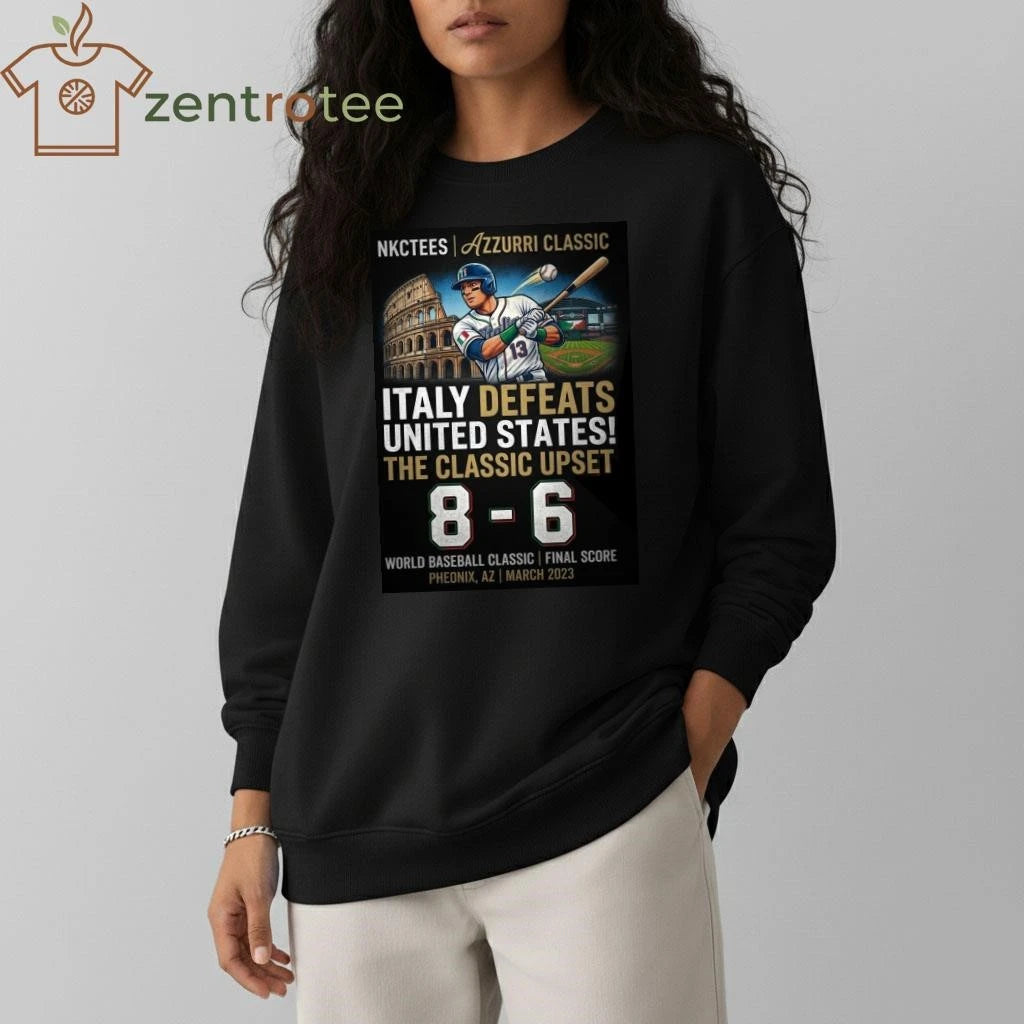 Nkctees Azzurri Classic – Italy vs USA 8-6 World Baseball Classic Graphic Tee
