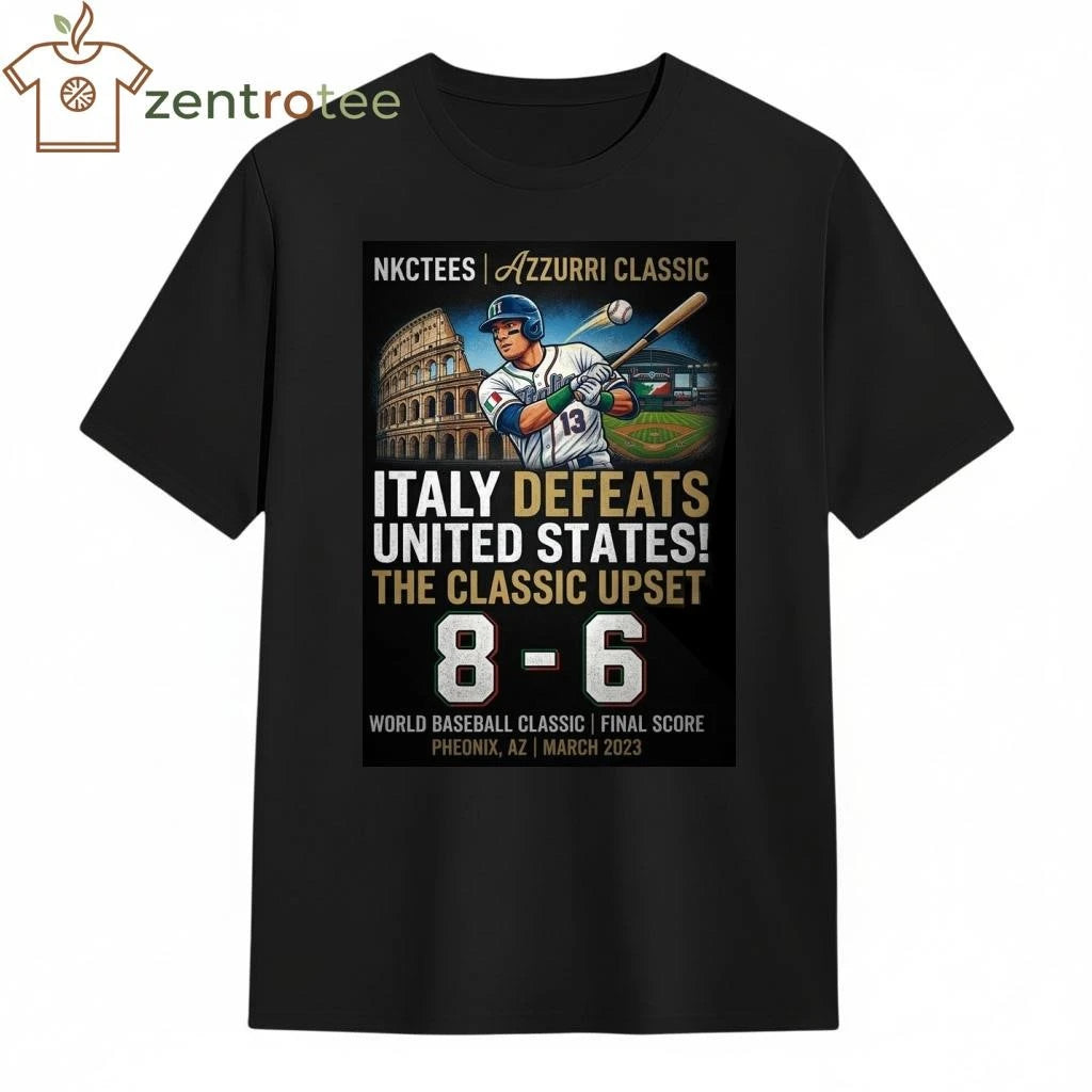 Nkctees Azzurri Classic – Italy vs USA 8-6 World Baseball Classic Graphic Tee
