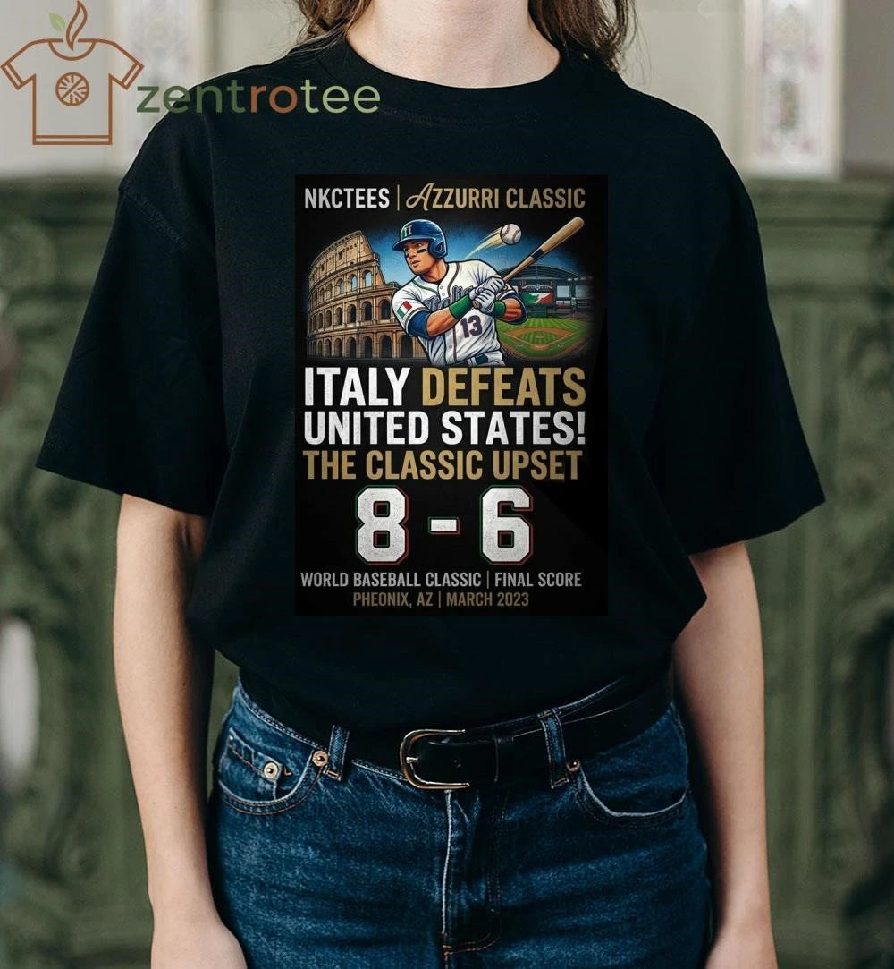 Nkctees Azzurri Classic – Italy vs USA 8-6 World Baseball Classic Graphic Tee